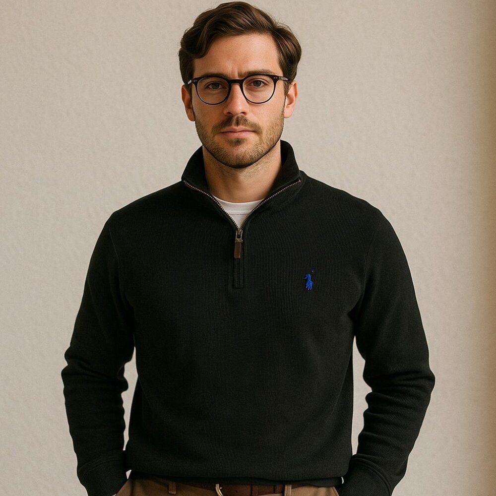 SOLD POLO Ralph Lauren Estate Rib Quarter-Zip Pullover M - Picture 1 of 10